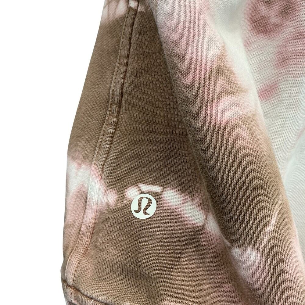 Lululemon All Yours Hoodie Brown Pink Tie Dye Sweatshirt Pullover Sz. 8 Womens - Picture 7 of 16